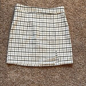 Garage Black and White Mini Skirt with Slit
